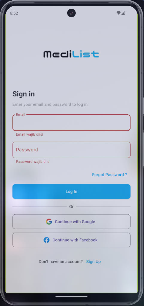 Login Validasi