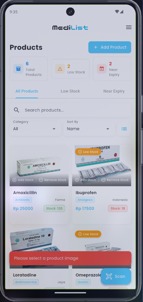 Validasi Tambah Stok