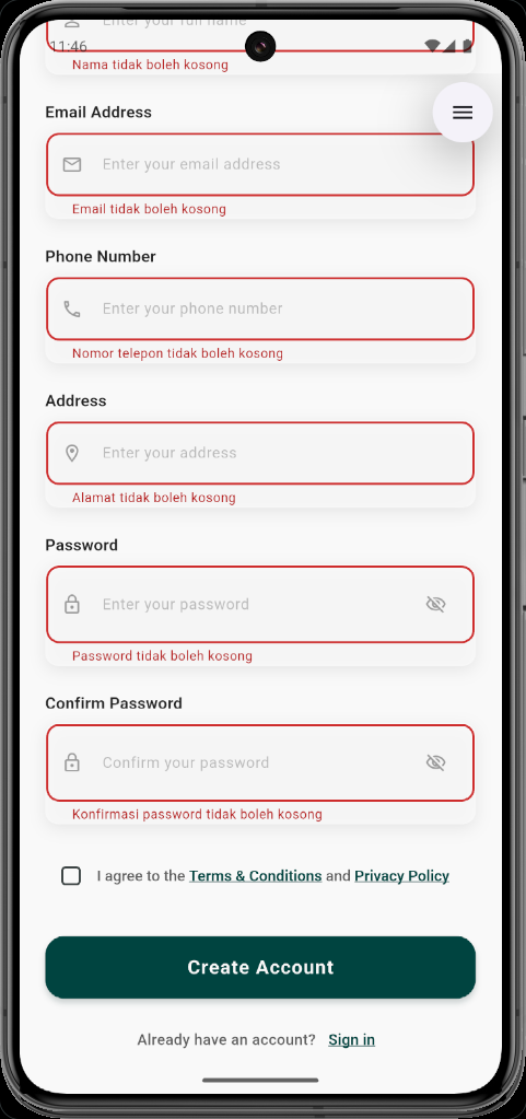 Registrasi Validation